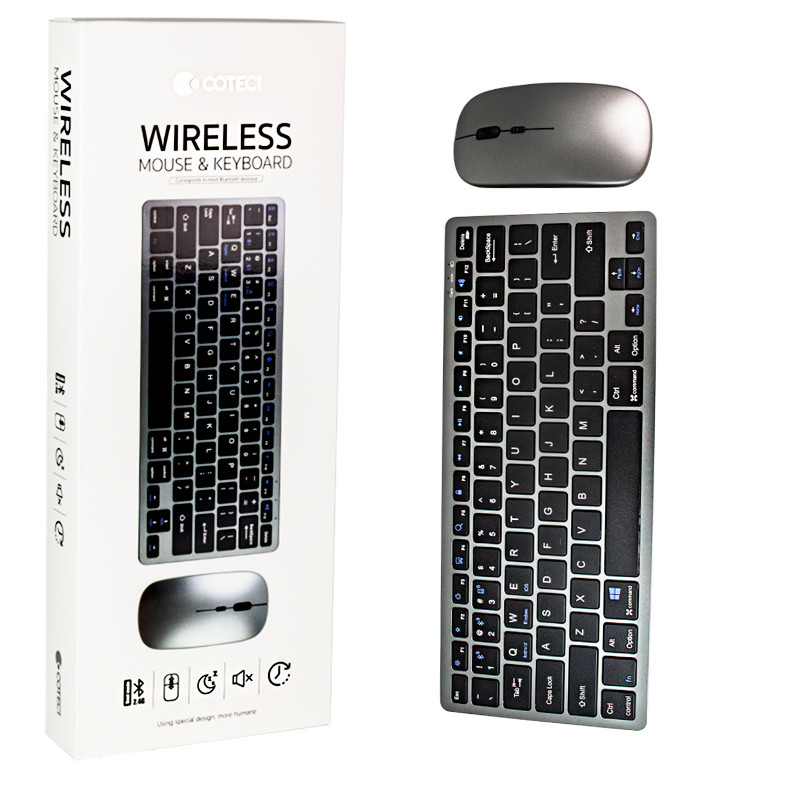 Клавиатура Coteci 84006-GY, Wireess Mouse & Keyboard, Gray