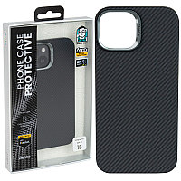 Чехол для Apple iPhone 15 (6.1*) back cover Benks, Protective Case, Kevlar, 600D, Carbone/Black