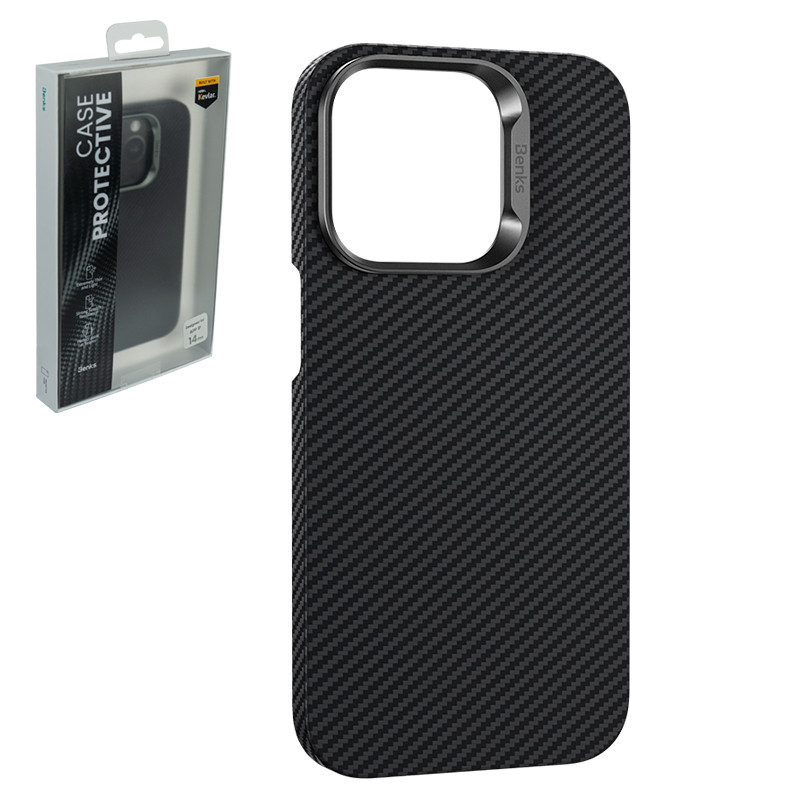 Чехол для Apple iPhone 14 Pro (6.1*) back cover Benks, Protective Case, Kevlar, 600D, Carbone/Black - фото 1 - id-p115053290