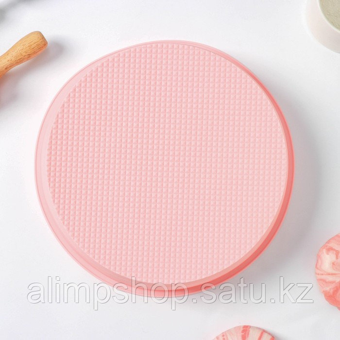 Форма силиконовая для выпечки Доляна «Круг», 25×5,5 см, внутр. d=23 см, цвет розовый - фото 3 - id-p115053681