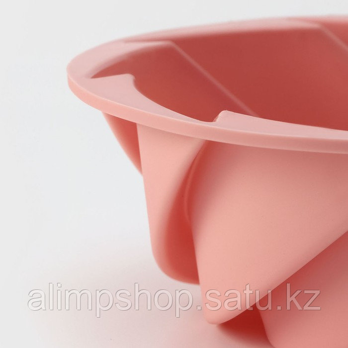 Форма силиконовая для выпечки Доляна «Немецкий кекс. Вихрь», d=24,5 см, цвет розовый - фото 5 - id-p115053688