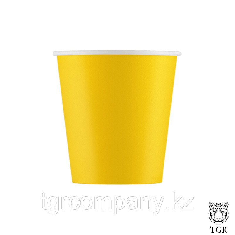 Бумажный стакан 250мл желтый / в упаковке 50 штук - фото 1 - id-p115054979