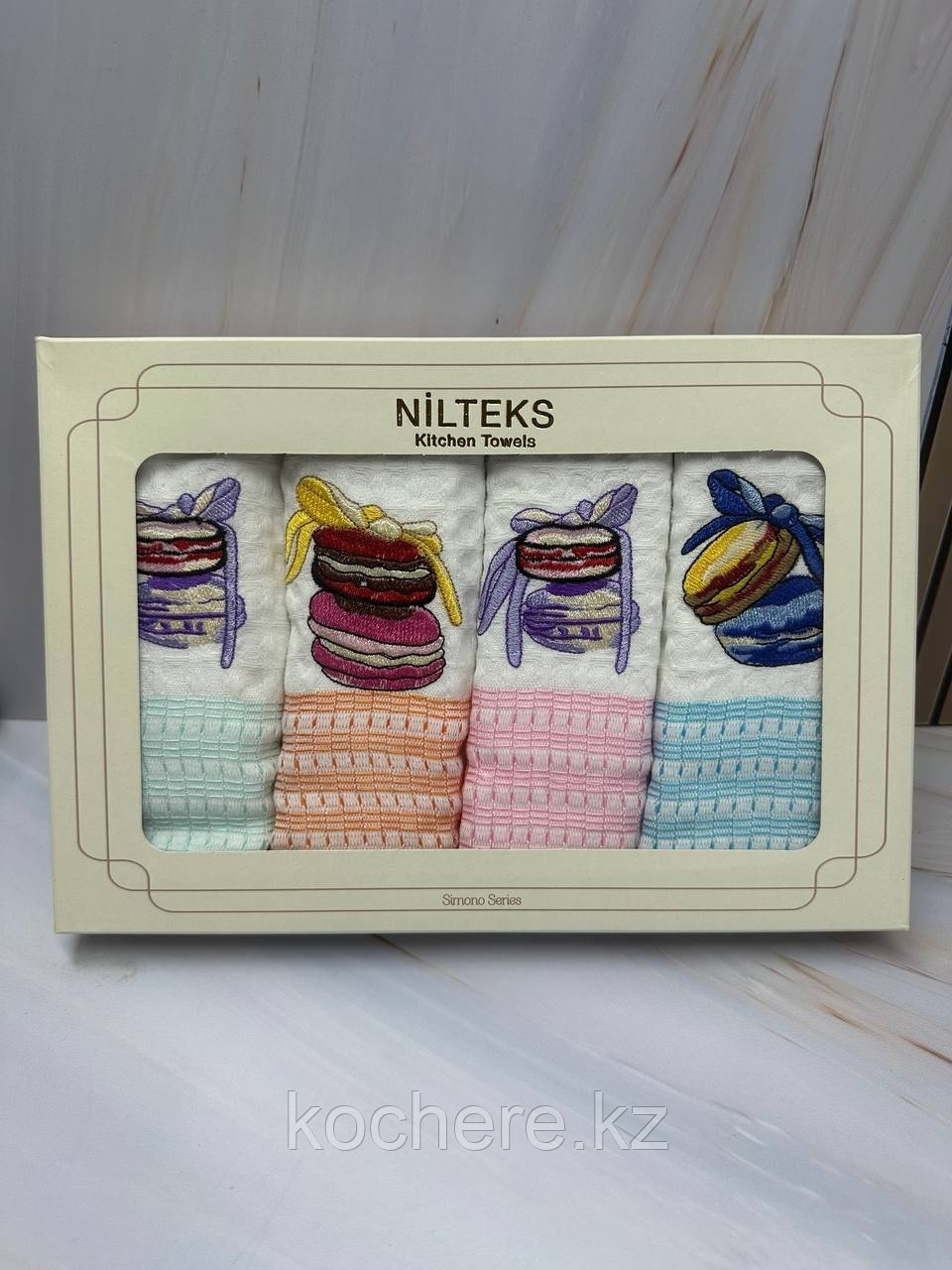 NILTEKS набор полотенец 70x50 см 4 шт, ткань вафельная, фото 1