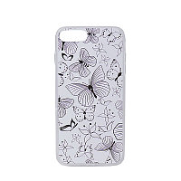 Чехол для Apple iPhone 7 Plus back cover gel Butterfly cristals Black/White