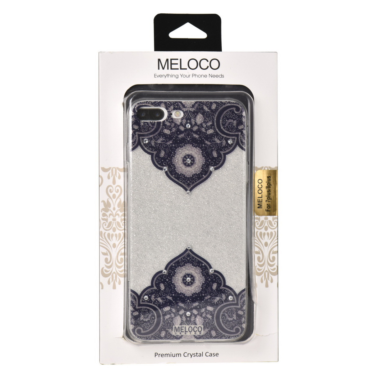 Чехол для Apple iPhone 7 Plus back cover Meloco Design Patterns gel Silver/Black - фото 1 - id-p115021775