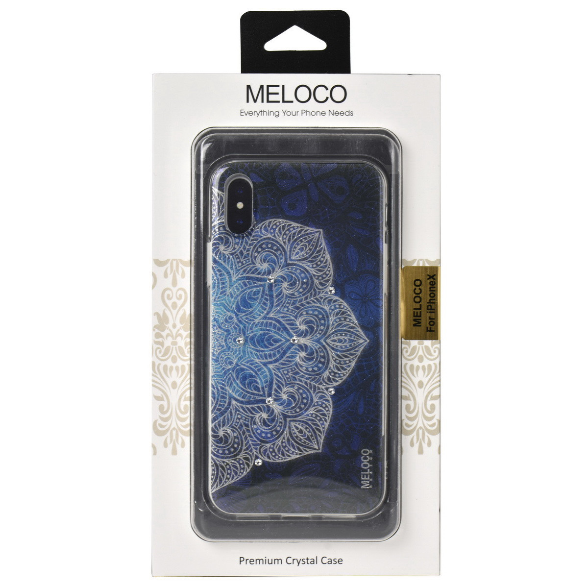 Чехол для Apple iPhone X back cover Meloco Design Flower gel Blue/Silver - фото 1 - id-p115021779