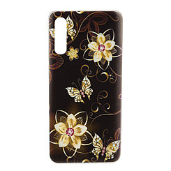 Чехол для Samsung Galaxy A50 back cover TPU Flowers, Brown