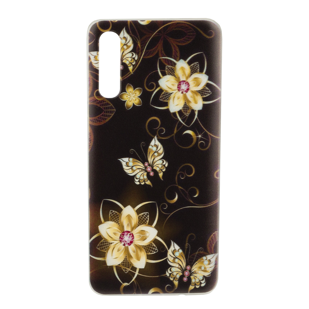 Чехол для Samsung Galaxy A50 back cover TPU Flowers, Brown - фото 1 - id-p115018136