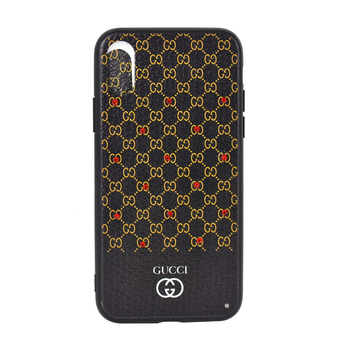 Чехол для Apple iPhone X back cover Gucci Brown/Gold - фото 1 - id-p115018309