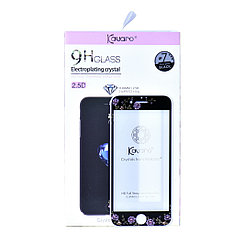 Защитное стекло Apple iPhone 7 Kauaro Flowers Swarovski Black