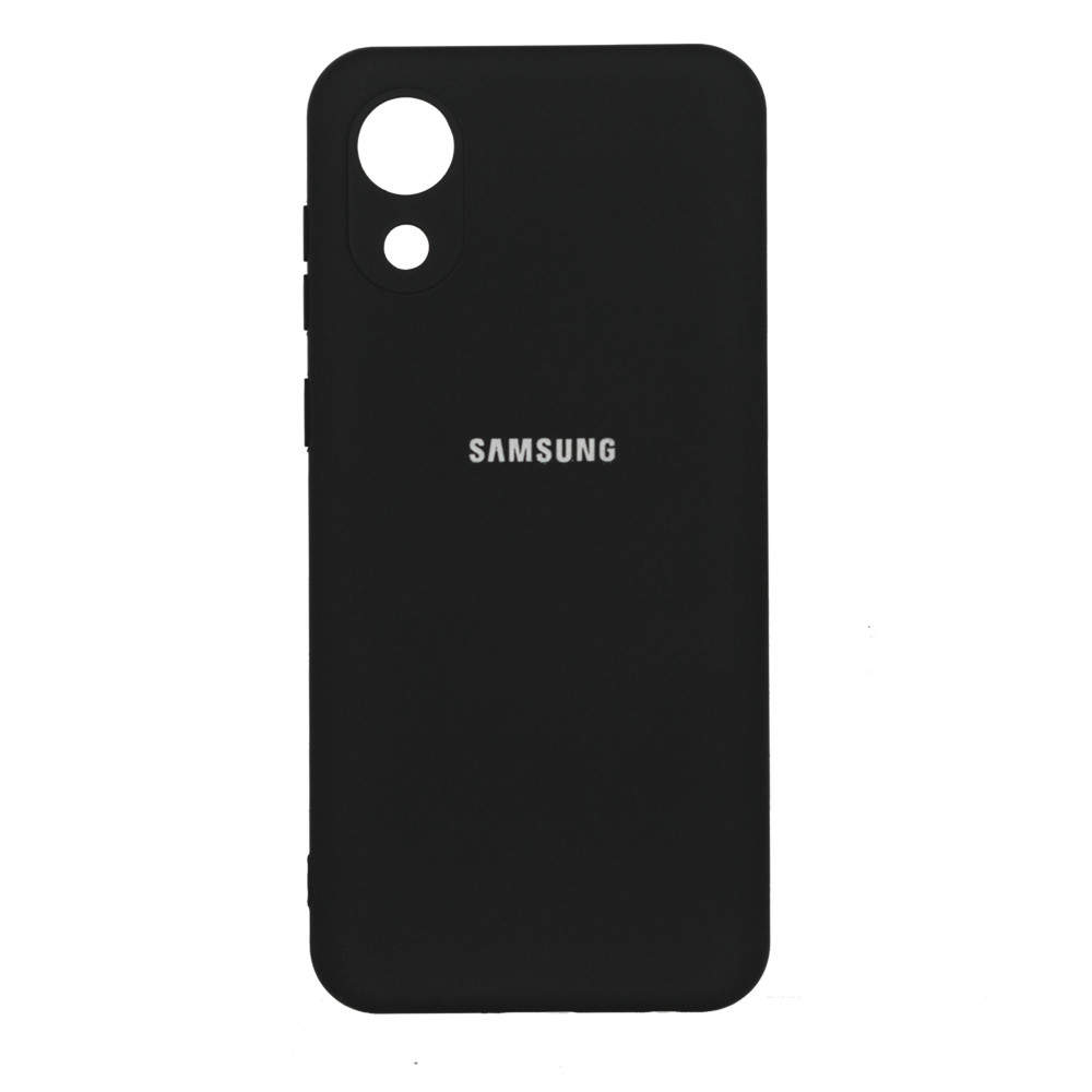 Чехол для Samsung Galaxy A03 Core back cover Silky and soft-touch Silicone Cover, Black - фото 1 - id-p115050074