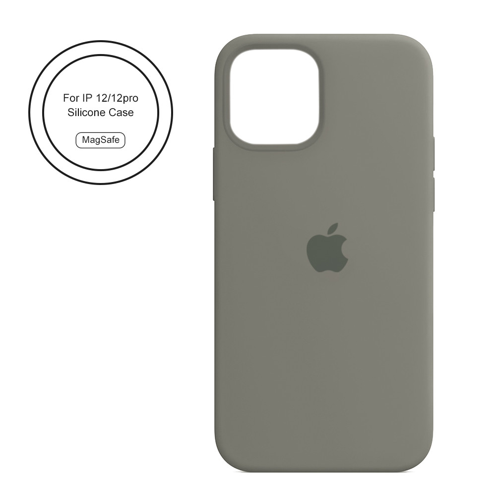 Чехол для Apple iPhone 12 (6.1*)/iPhone 12 Pro back cover Silicone Case MagSafe, Copy, Gray - фото 1 - id-p115021283