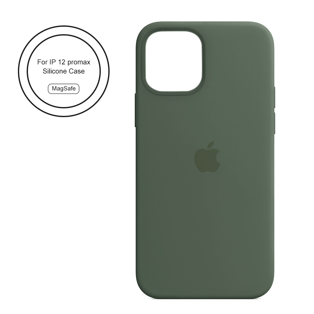 Чехол для Apple iPhone 12 Pro Max (6.7*) back cover Silicone Case MagSafe, Copy, Green - фото 1 - id-p115021287