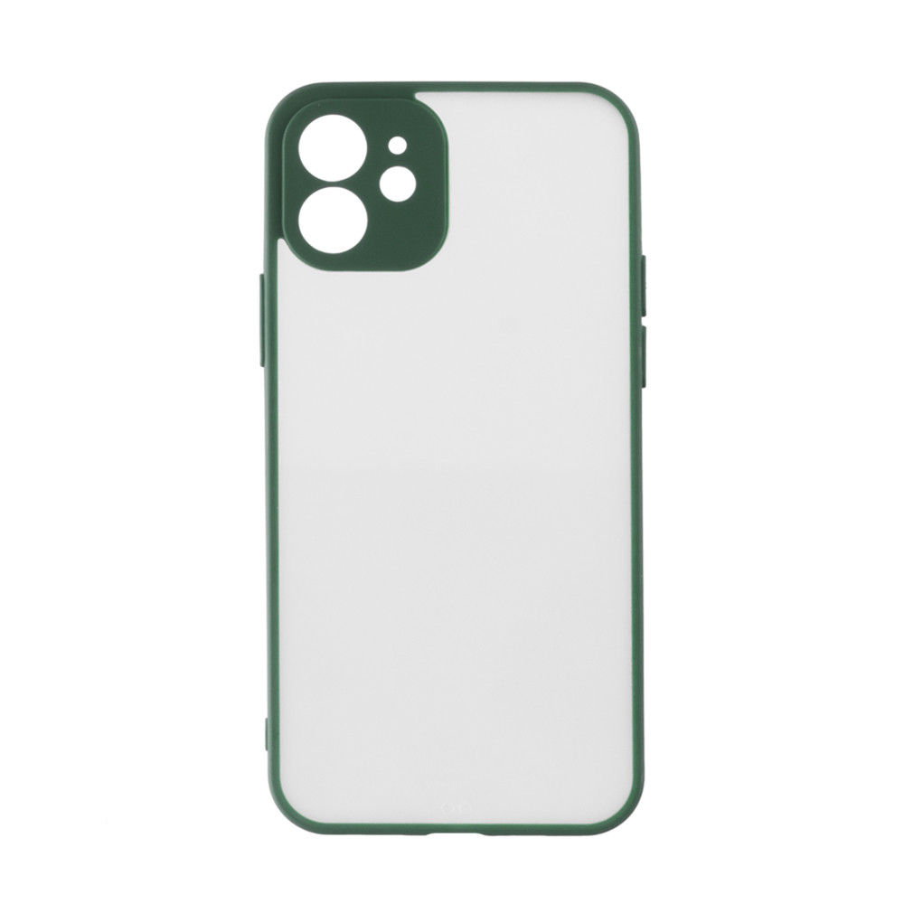 Чехол для Apple iPhone 12 (6.1*) back cover matt series, TPU+PC, Green/Clear matt - фото 1 - id-p115021290