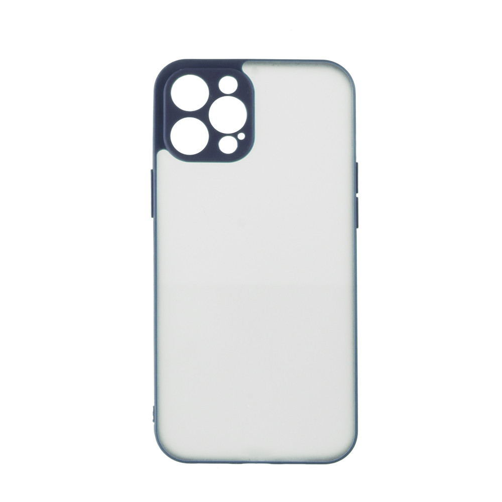 Чехол для Apple iPhone 12 Pro Max (6.7*) back cover matt series, TPU+PC, Blue/Clear matt - фото 1 - id-p115021291
