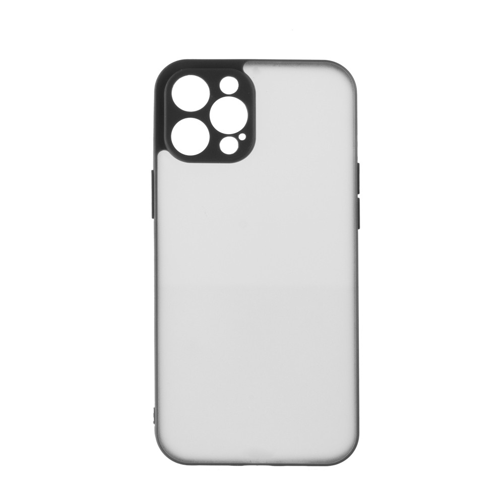 Чехол для Apple iPhone 12 Pro Max (6.7*) back cover matt series, TPU+PC, Black/Clear matt - фото 1 - id-p115021292