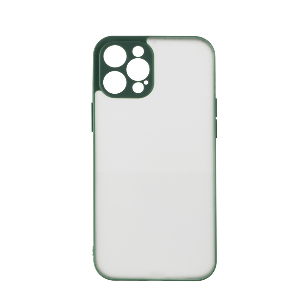 Чехол для Apple iPhone 12 Pro Max (6.7*) back cover matt series, TPU+PC, Green/Clear matt - фото 1 - id-p115021293