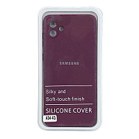 Чехол для Samsung Galaxy A04 back cover Silky and soft-touch Silicone Cover, Cam Protection, Bordo