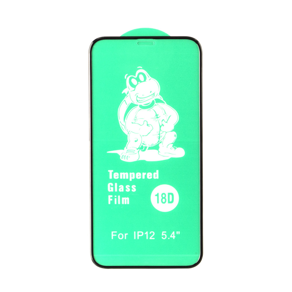 Защитное стекло Apple iPhone 12 Mini (5.4*) 3D Soft Edges Green Turtle, Black