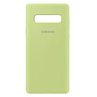 Чехол для Samsung Galaxy S10 Plus back cover Silky and soft-touch Silicone Cover Green