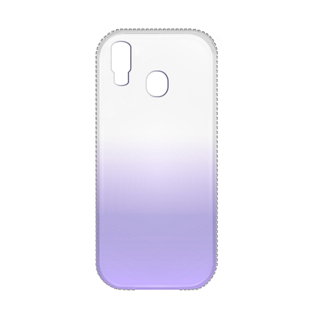 Чехол для Samsung Galaxy A40 back cover TPU Bumper Swarovski Clear/Violet - фото 1 - id-p115018380