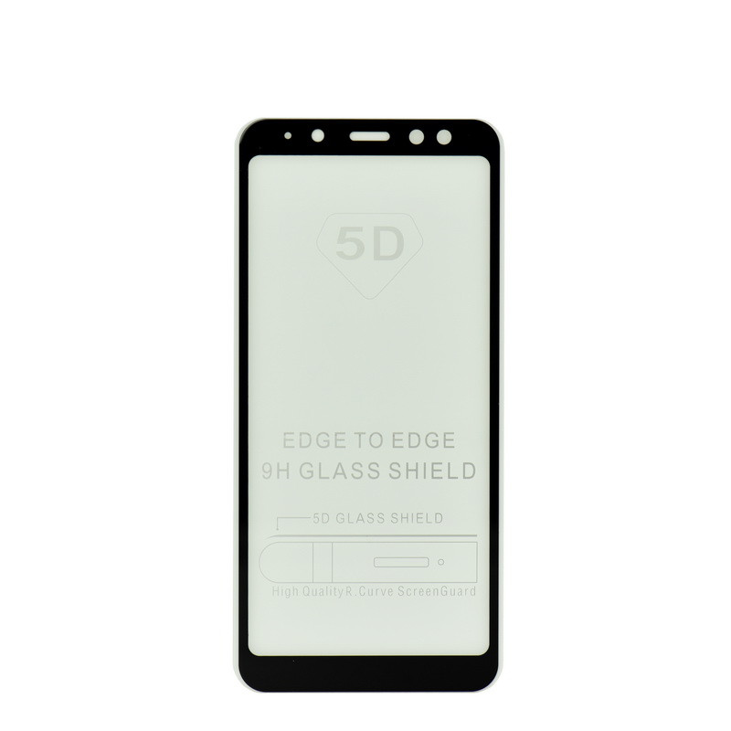 Защитное стекло Samsung Galaxy A8 (2018) 3D Full Glue frame Lion OEM (CU), Black - фото 1 - id-p115017582