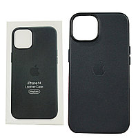 Чехол для Apple iPhone 14 (6.1*) back cover, Leather Case, MagSafe, Black