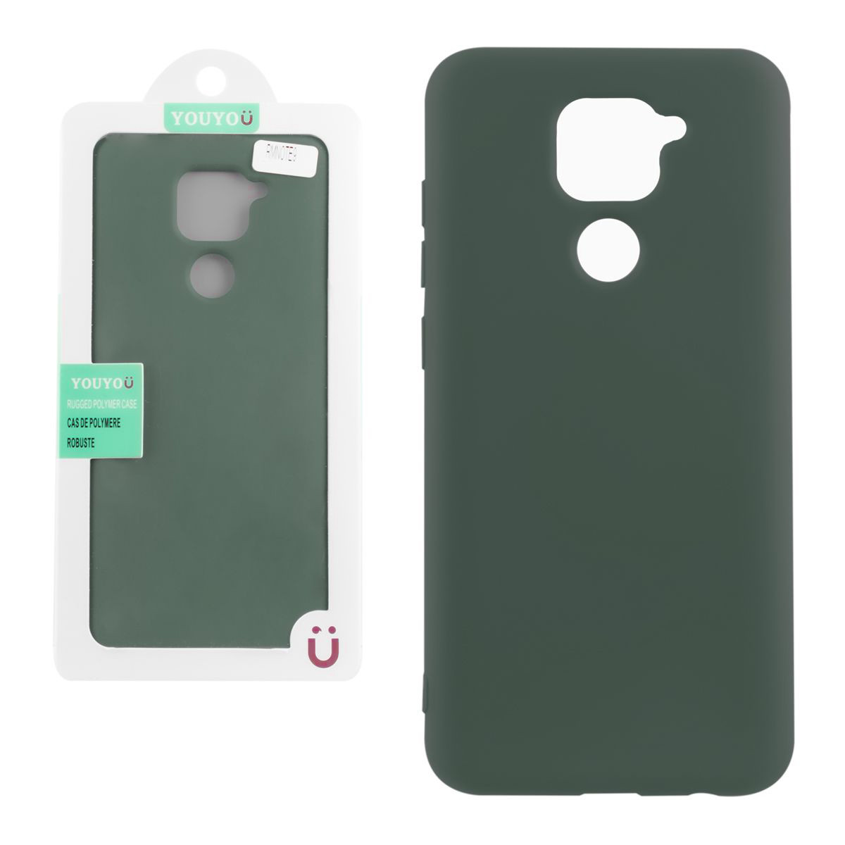 Чехол для Xiaomi Redmi Note 9 back cover YouYou Silky and soft-touch Silicone Cover, Green - фото 1 - id-p115053882