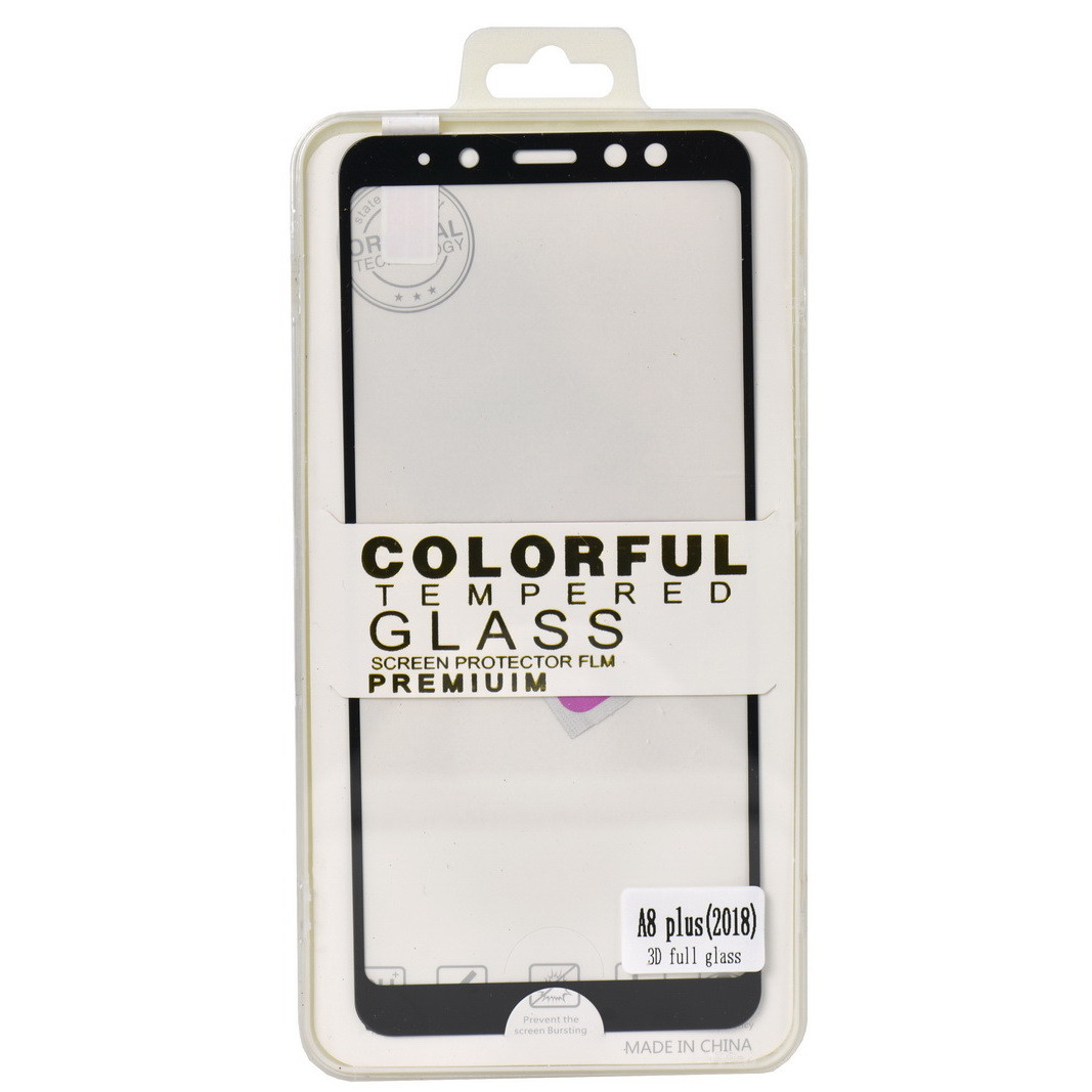 Защитное стекло Samsung Galaxy A8 (2018) Plus Colorful Full Glass Black