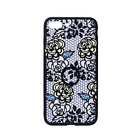 Plastic Yellow Roses Clear/Black сақинасы бар Apple IPhone 7 Plus back cover үшін қапшық