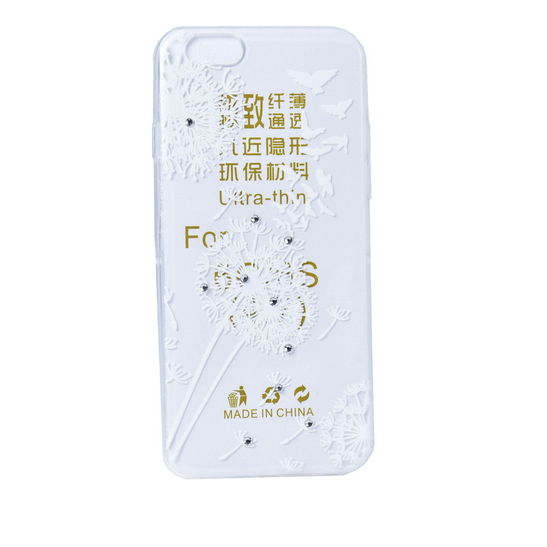 Чехол для Apple iPhone 6 back cover Flowers and birds gel Clear/White - фото 1 - id-p115018343