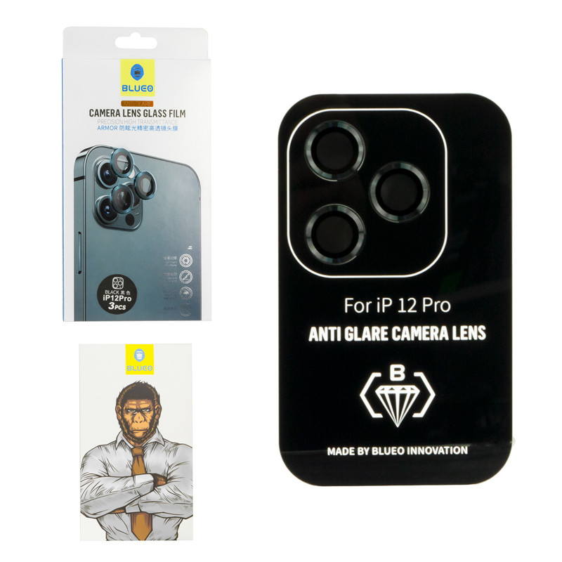 Защитное стекло для Apple iPhone 12 Pro (6.1*), Blueo на заднюю камеру, (NPB27), Black - фото 1 - id-p115023450