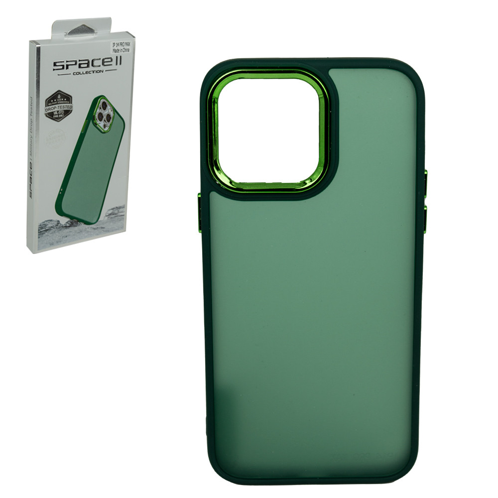 Чехол для Apple iPhone 14 Pro Max (6.7*) back cover Space II, TPU+PC, Matte Green - фото 1 - id-p115021351