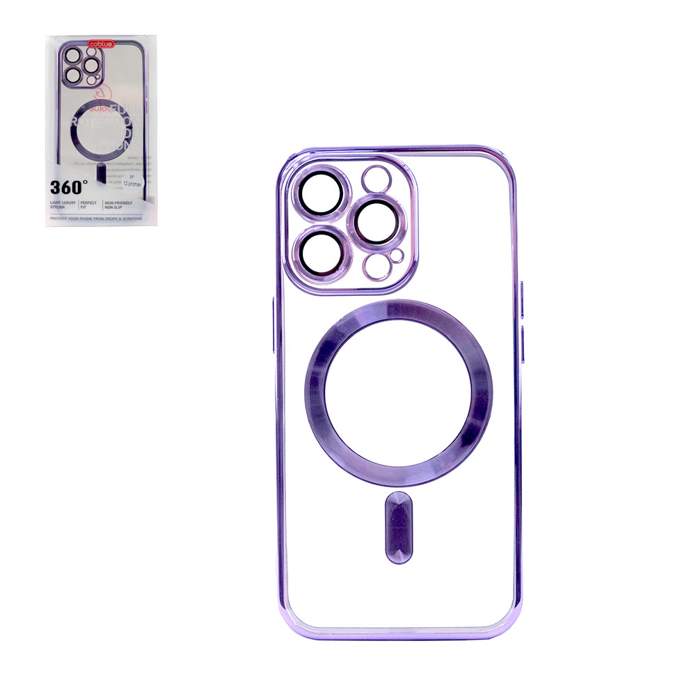 Чехол для Apple iPhone 13 Pro Max (6.7*) back cover Coblue CB-K47, Magsafe, Clear/Purple - фото 1 - id-p115017901