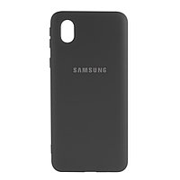 Чехол для Samsung Galaxy A01 Core back cover Silky and soft-touch Silicone Cover V1, Black