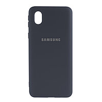 Чехол для Samsung Galaxy A01 Core back cover Silky and soft-touch Silicone Cover V1, Dark Blue