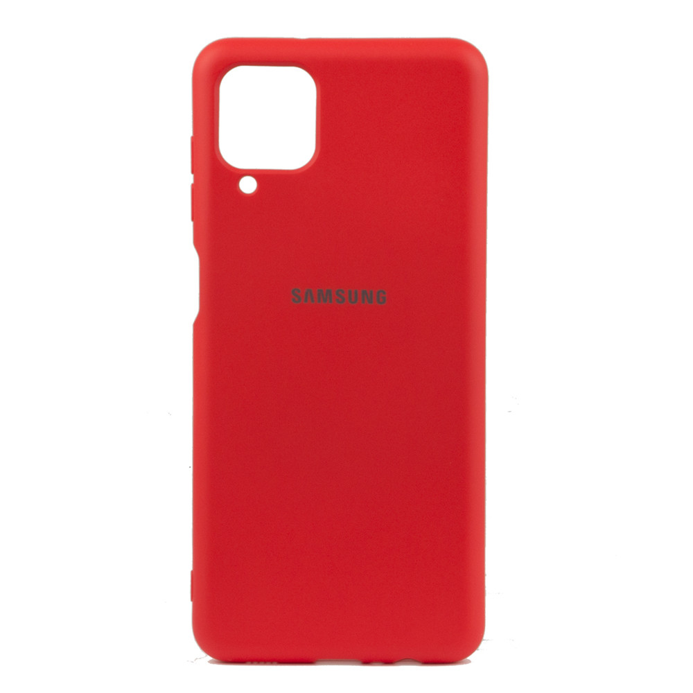 Чехол для Samsung Galaxy A12 back cover Silky and soft-touch Silicone Cover OEM, Red - фото 1 - id-p115021057