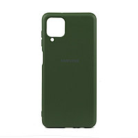 Чехол для Samsung Galaxy A12 back cover Silky and soft-touch Silicone Cover OEM, Green