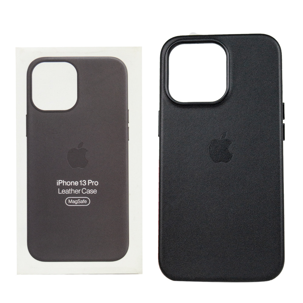 Чехол для Apple iPhone 13 Pro (6.1*) back cover, Leather Case, MagSafe, Black - фото 1 - id-p115022119