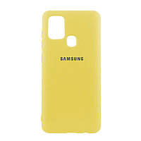 Чехол для Samsung Galaxy A21S back cover Silky and soft-touch Silicone Cover OEM, Yellow