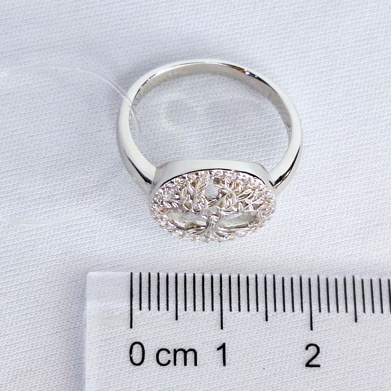 Кольцо Италия L24 серебро с родием вставка фианит вид дерево в круге - фото 3 - id-p115059293