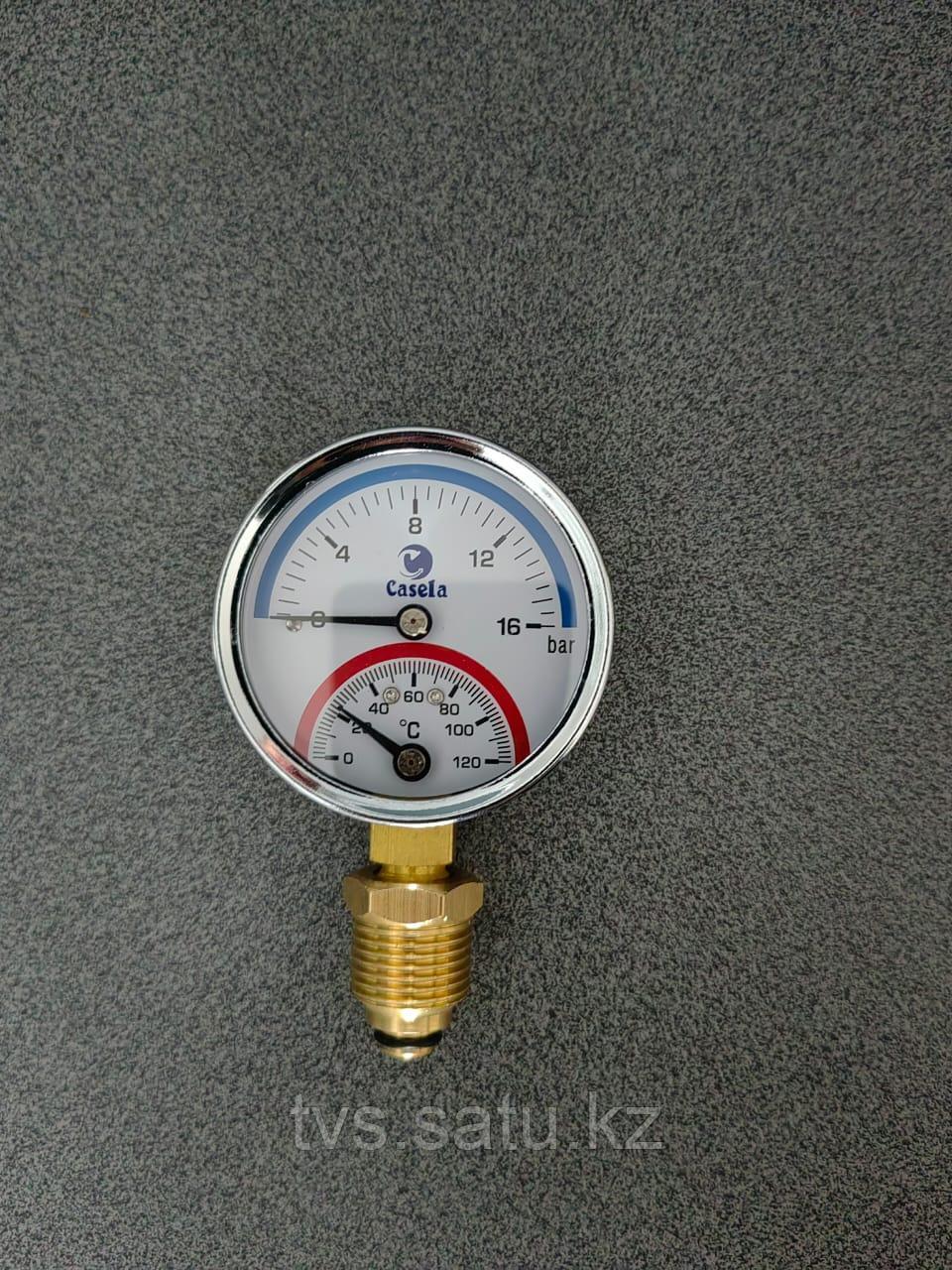 Термоманометр с боковым подключением D63mm, 16bar, 120*C: продажа, цена ...