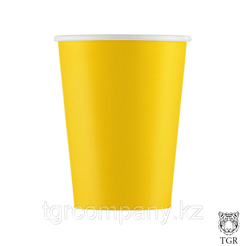 Бумажный стакан 350мл желтый / в упаковке 50 штук - фото 1 - id-p115060879