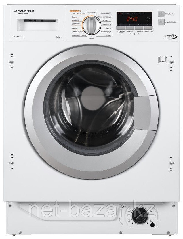 Встраиваемая стиральная машина с сушкой и инвертором MAUNFELD MBWM1486S - фото 1 - id-p114399744