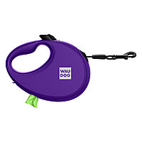 Поводок-рулетка для собак WAUDOG R-leash с контейнером для пакетов, (до 12 кг Д 3 м) Фиолетовый
