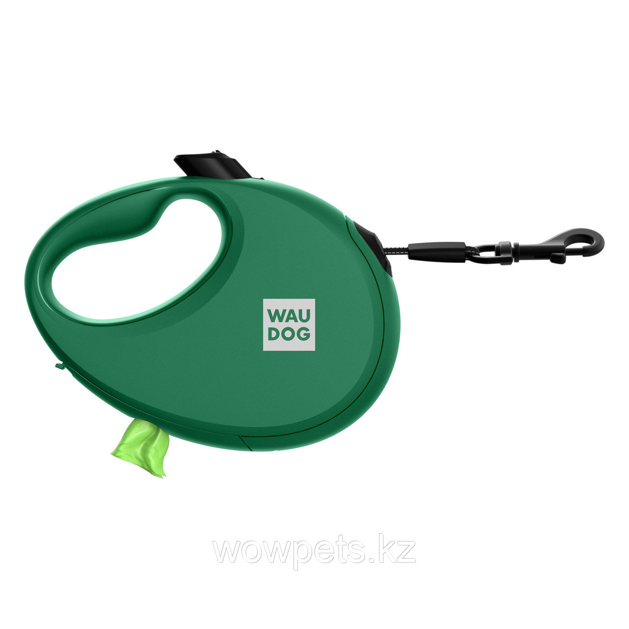 Поводок-рулетка для собак WAUDOG R-leash с контейнером для пакетов, (до 12 кг Д 3 м) Зеленый - фото 1 - id-p115061011