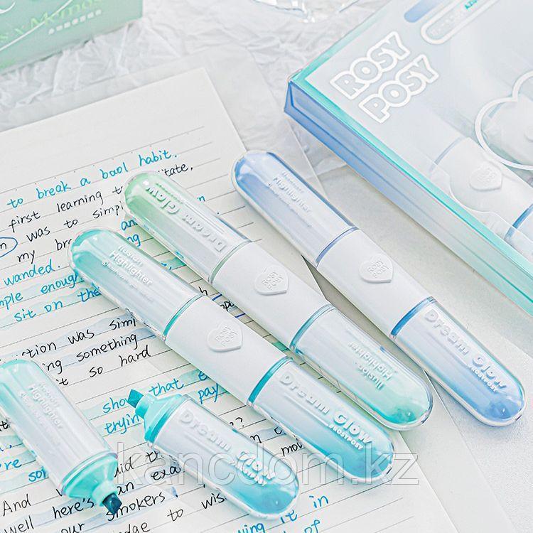 Маркер текстовыделитель 3шт RosyPosy "Azure-Soda" двухсторонний