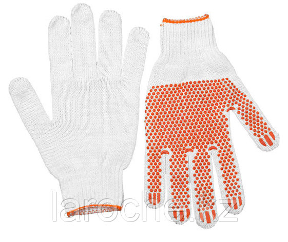 Перчатки STAYER "МASTER" трикотажные, 7 класс, х/б, с защитой от скольжения, S-M, фото 2