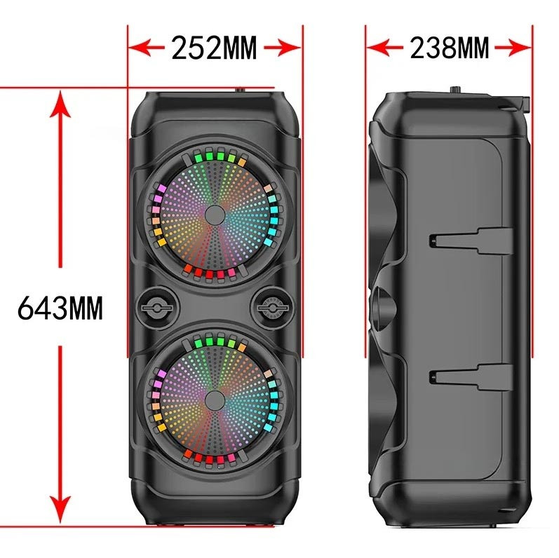 Bluetooth колонка с караоке без проводная 25x64 см черная Q9228 - фото 4 - id-p115115865