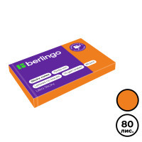 Блок самоклеящийся 50*75 мм, Berlingo "Ultra Sticky" НЕОН, оранжевый, 80 листов - фото 1 - id-p113806347